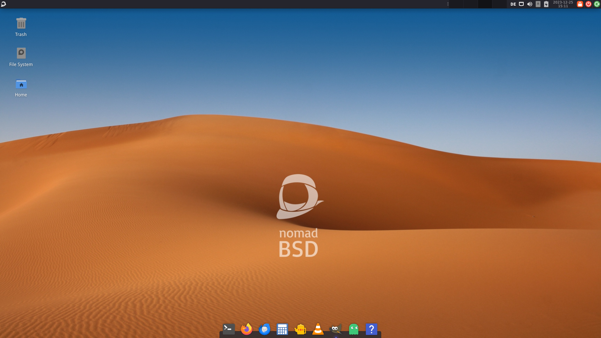 NomadBSD screenshot 1
